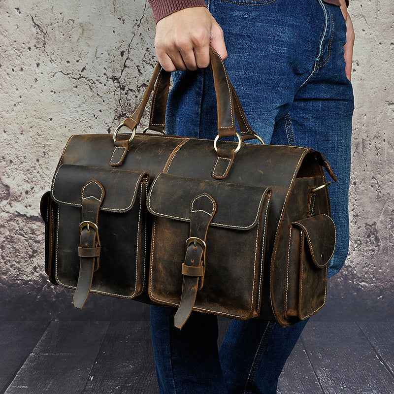 Crazy Horse Leather Bag for Durable Style and Versatility - ArtOm_farm™ LEATHER