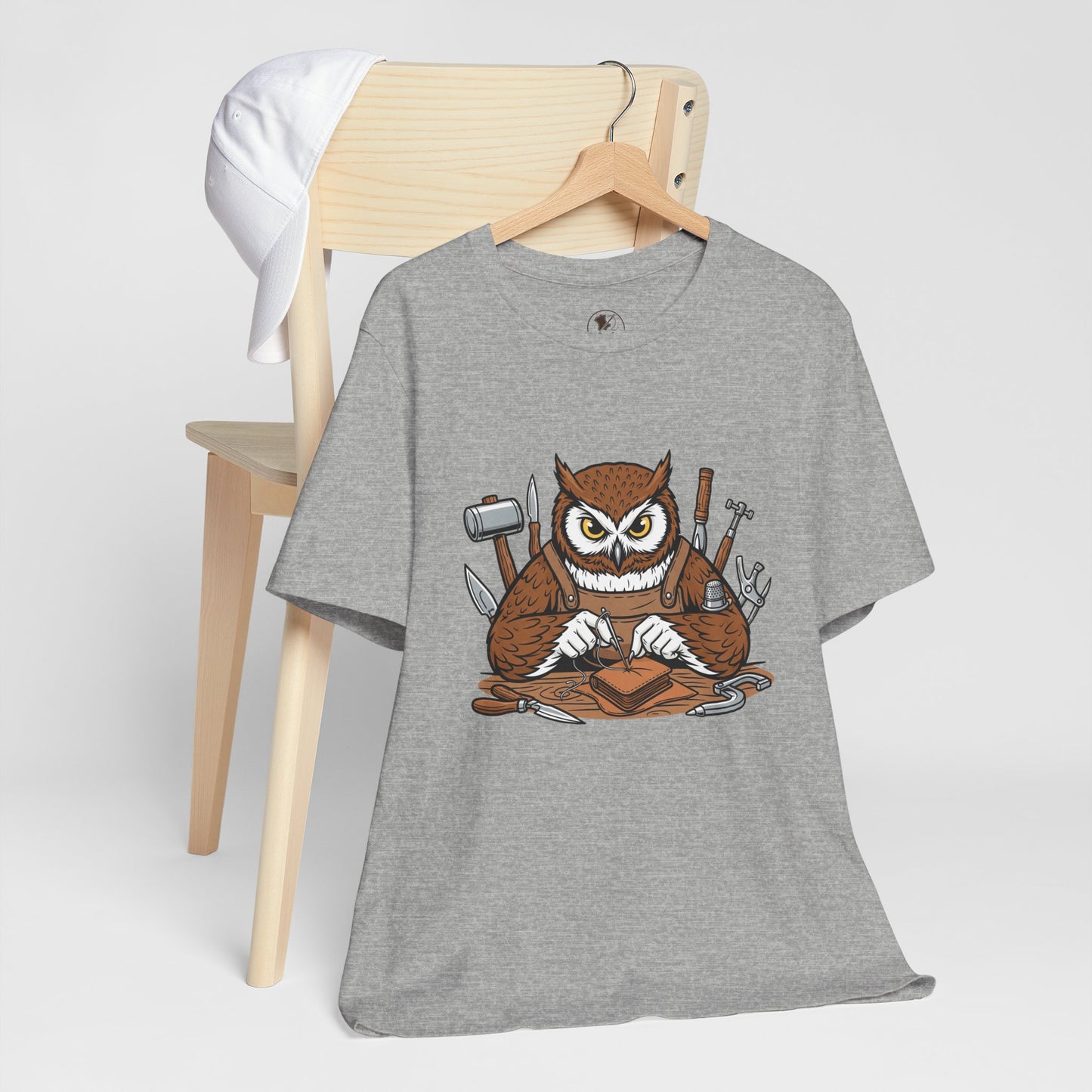 Owl Artisan Tee - Perfect Gift for Craft Lovers and Nature Enthusiasts, Handmade Casual Wear - ArtOm_farm™ LEATHER
