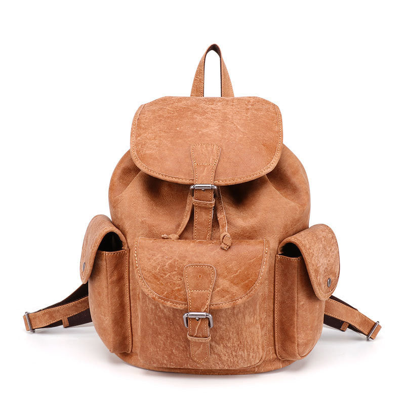 Vintage Leather Backpack - Stylish Casual Design for Everyday Use - ArtOm_farm™ LEATHER