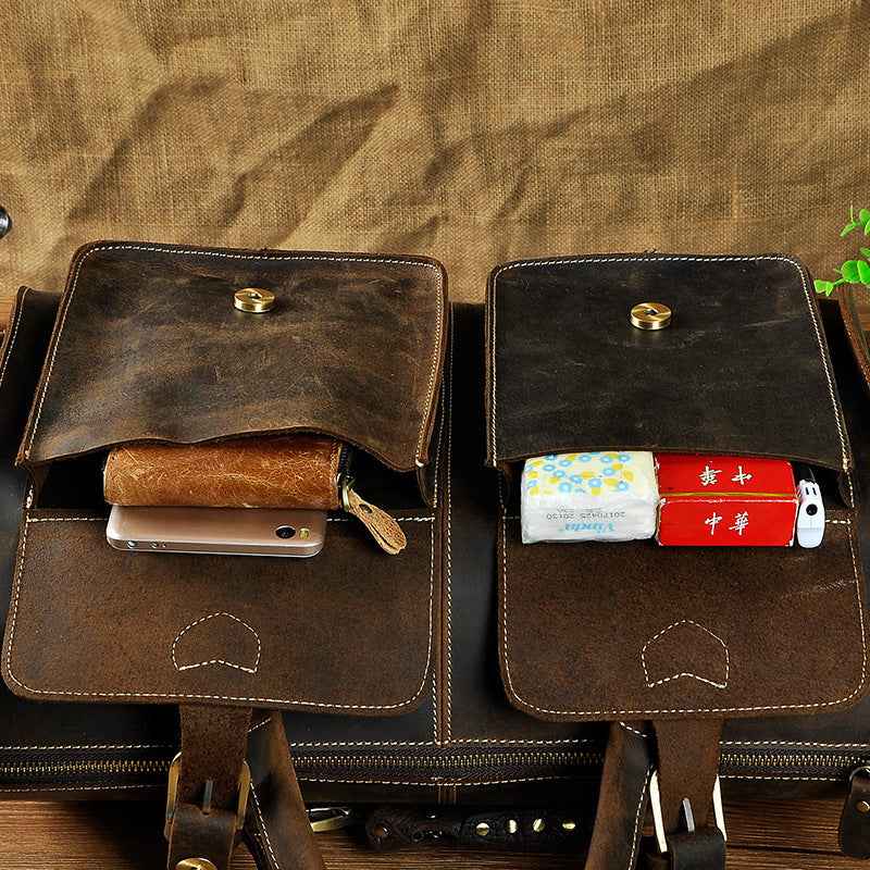 Crazy Horse Leather Bag for Durable Style and Versatility - ArtOm_farm™ LEATHER