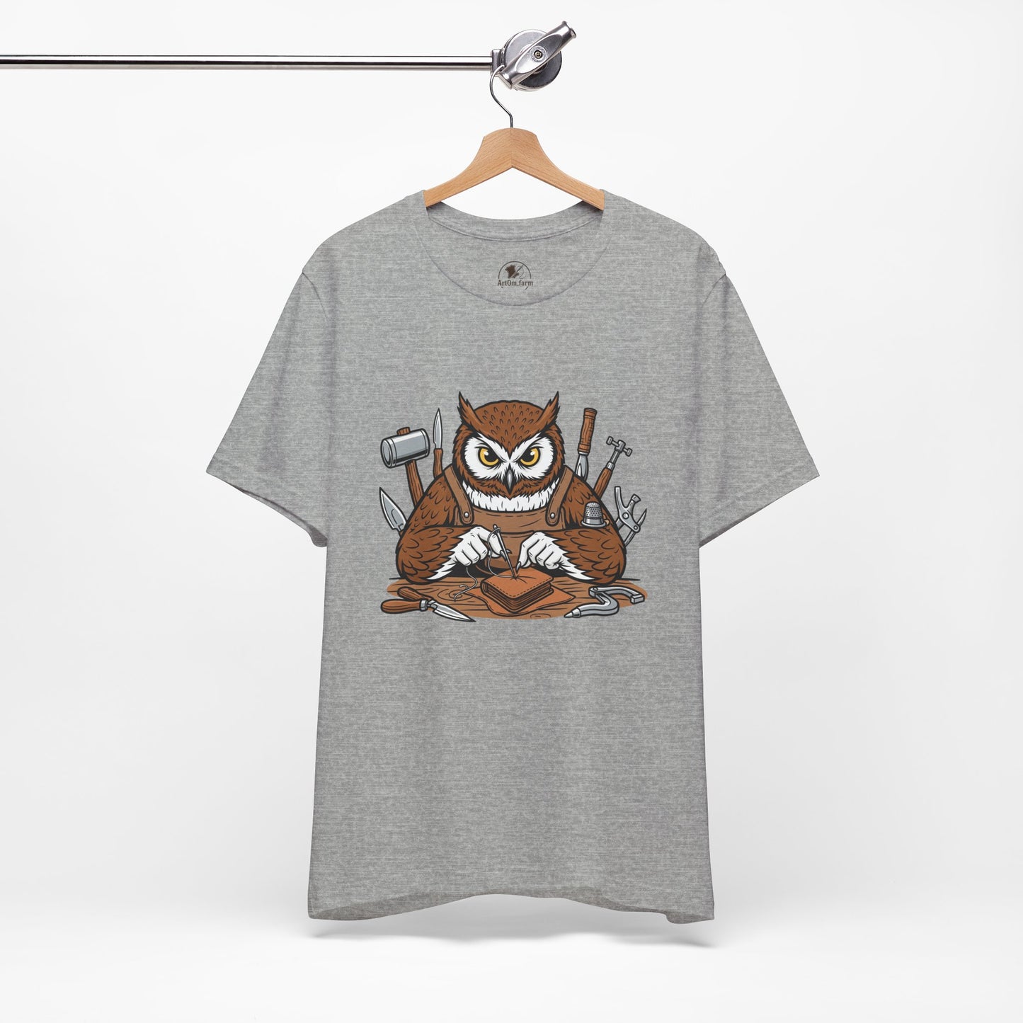 Owl Artisan Tee - Perfect Gift for Craft Lovers and Nature Enthusiasts, Handmade Casual Wear - ArtOm_farm™ LEATHER