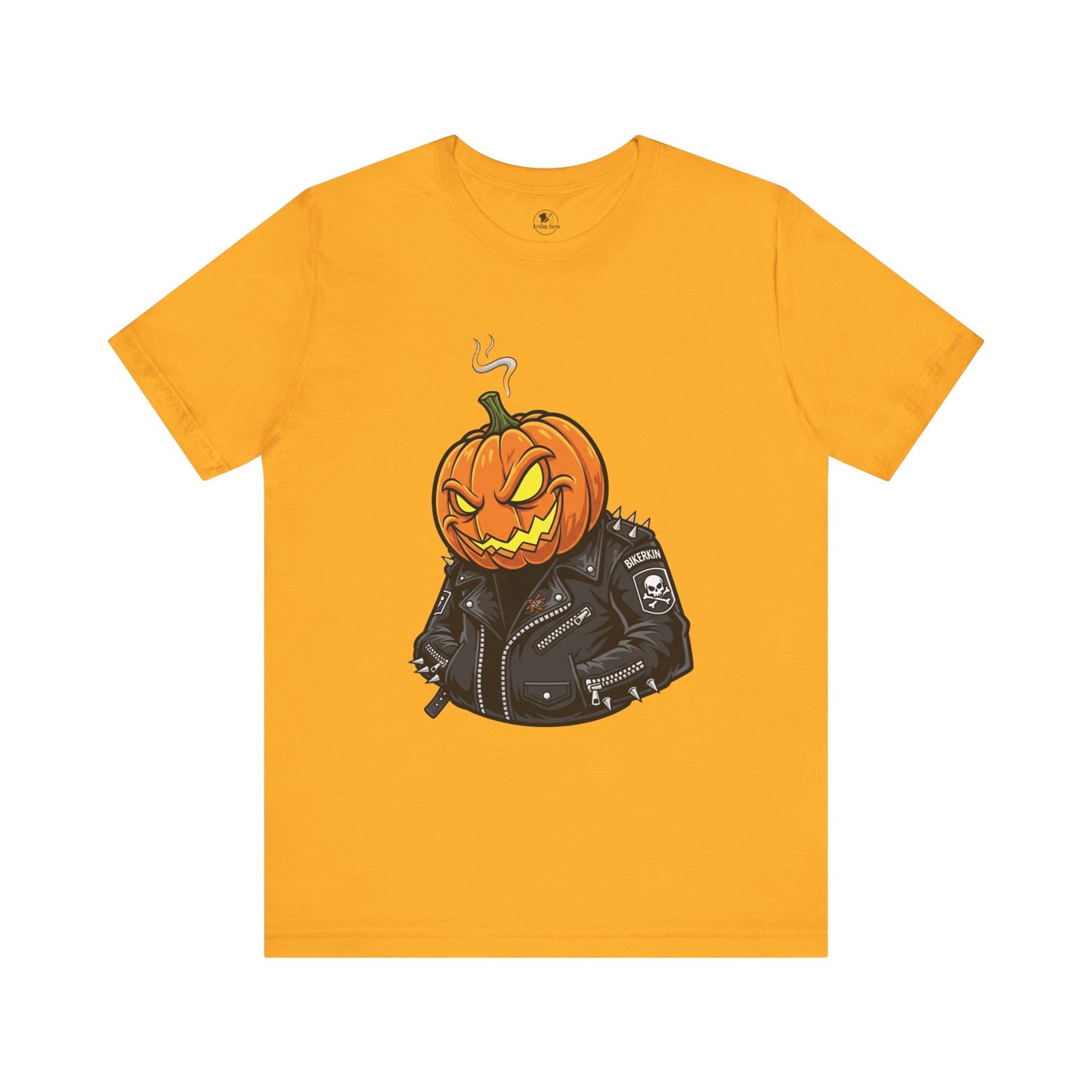 Pumpkin Punk T-Shirt - Edgy Halloween Graphic Tee for Unisex Style at Autumn Parties - ArtOm_farm™ LEATHER