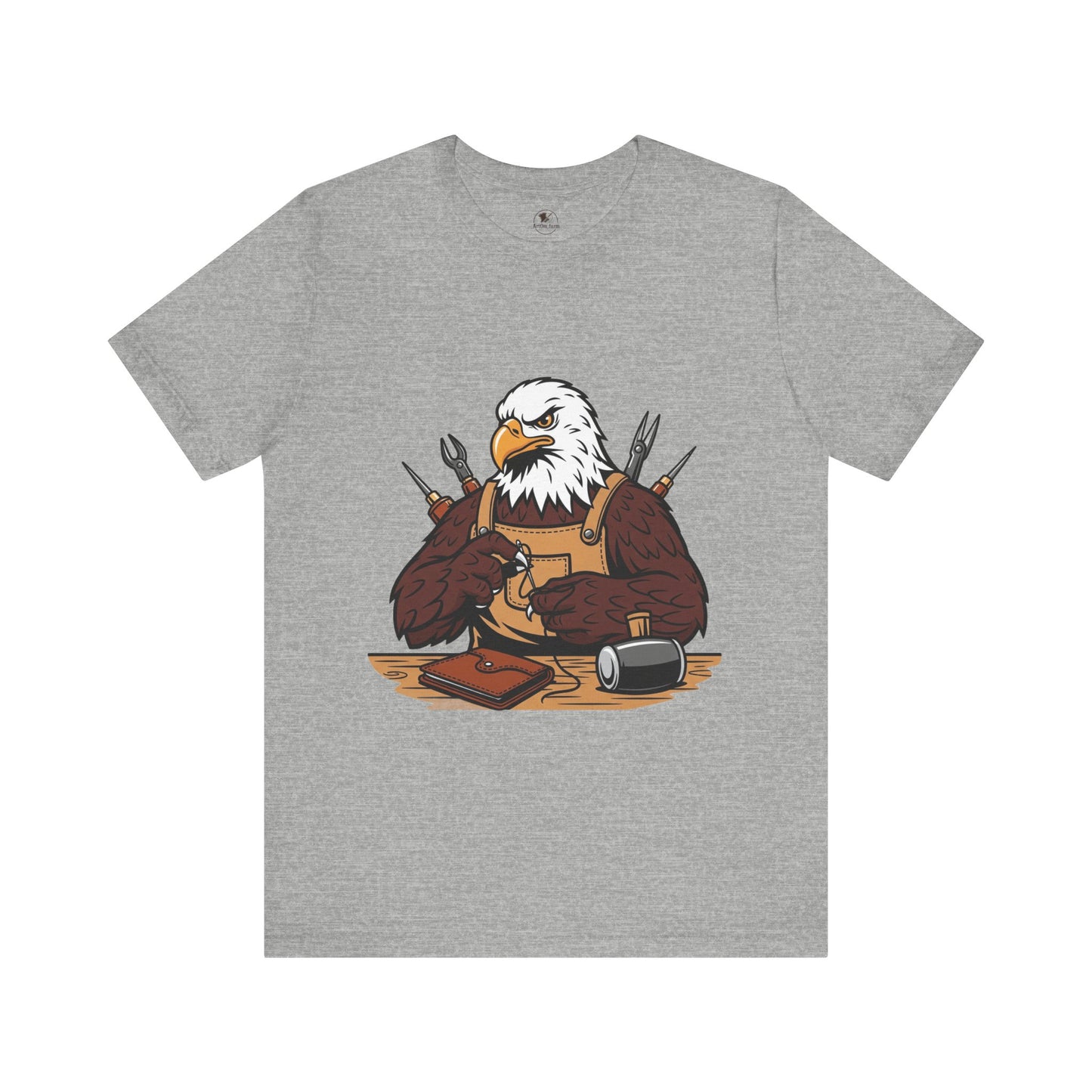 Crafty Eagle DIY Shirt - Unisex Tee for Crafters, Eagle Graphic Design, Gift for Men and Women - ArtOm_farm™ LEATHER