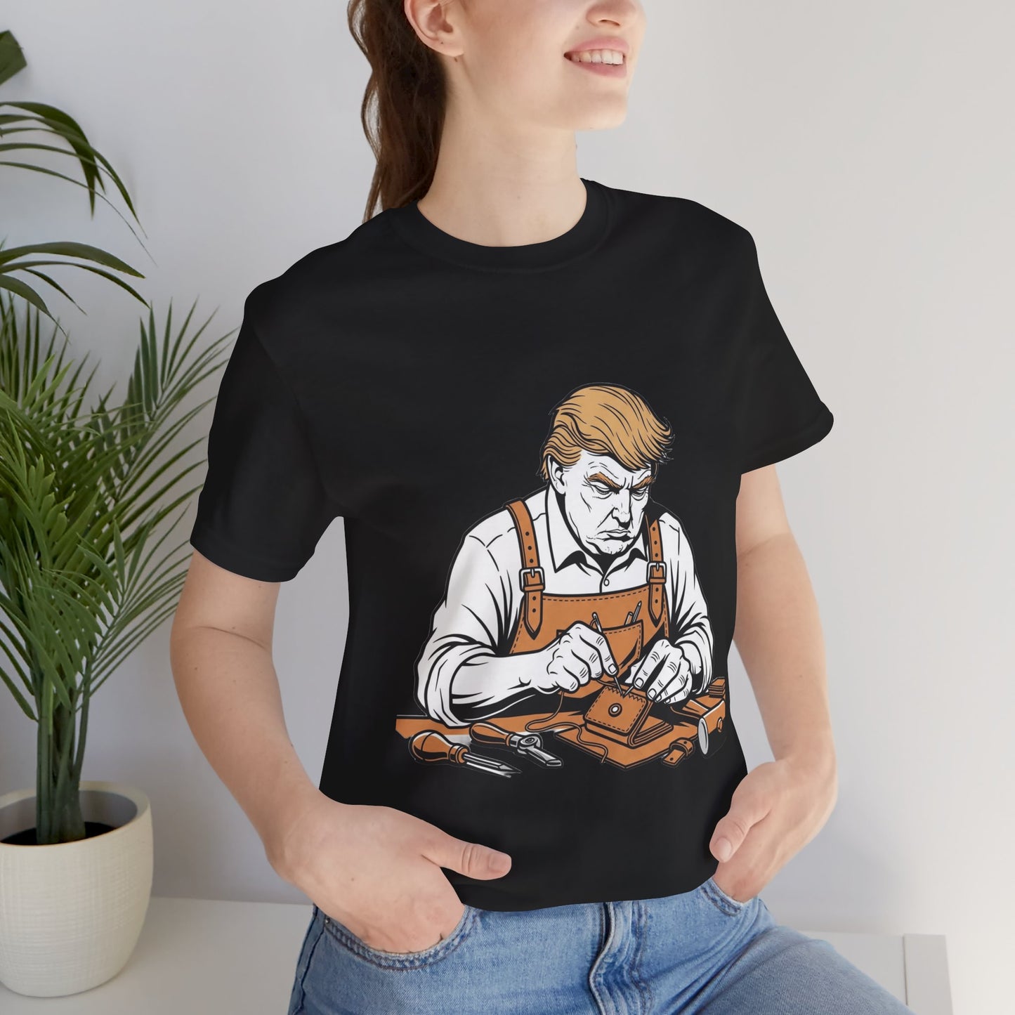 Craftsman Graphic Tee - Workshop T-Shirt for Hobbyists, Unisex Short Sleeve Father's Day Apparel, Artisan Merch - ArtOm_farm™ LEATHER