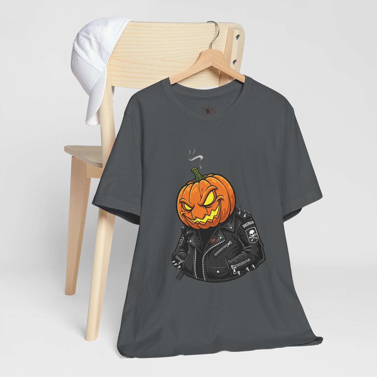 Pumpkin Punk T-Shirt - Edgy Halloween Graphic Tee for Unisex Style at Autumn Parties