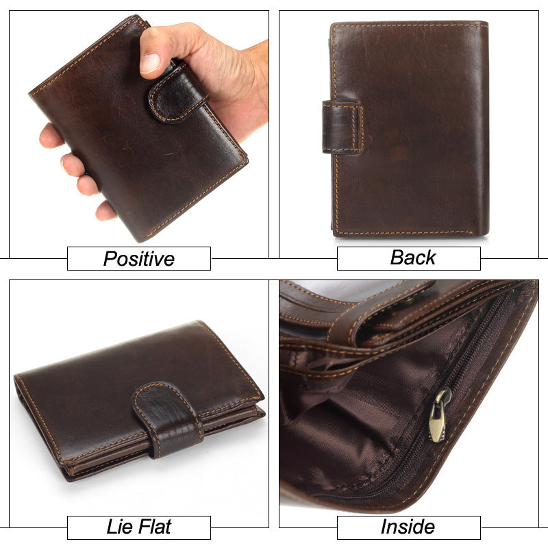 Vintage Leather Coin Purse - Layered Vertical Leather Bag - ArtOm_farm™ LEATHER