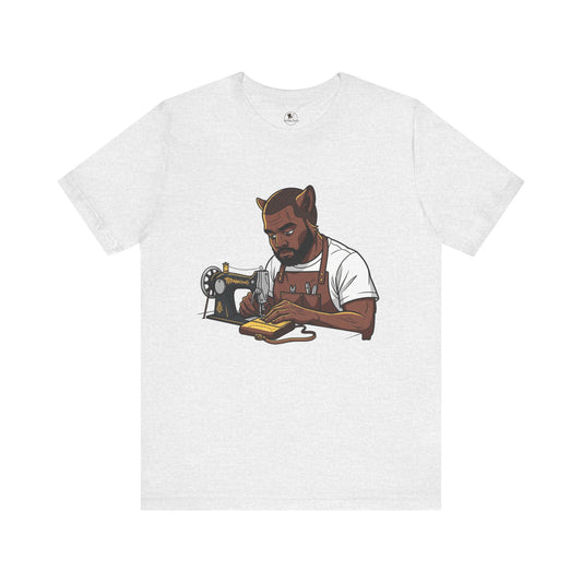 Crafty Cat Sewing T-Shirt, Funny Handmade Apparel for Cat Lovers and Creatives - ArtOm_farm™ LEATHER