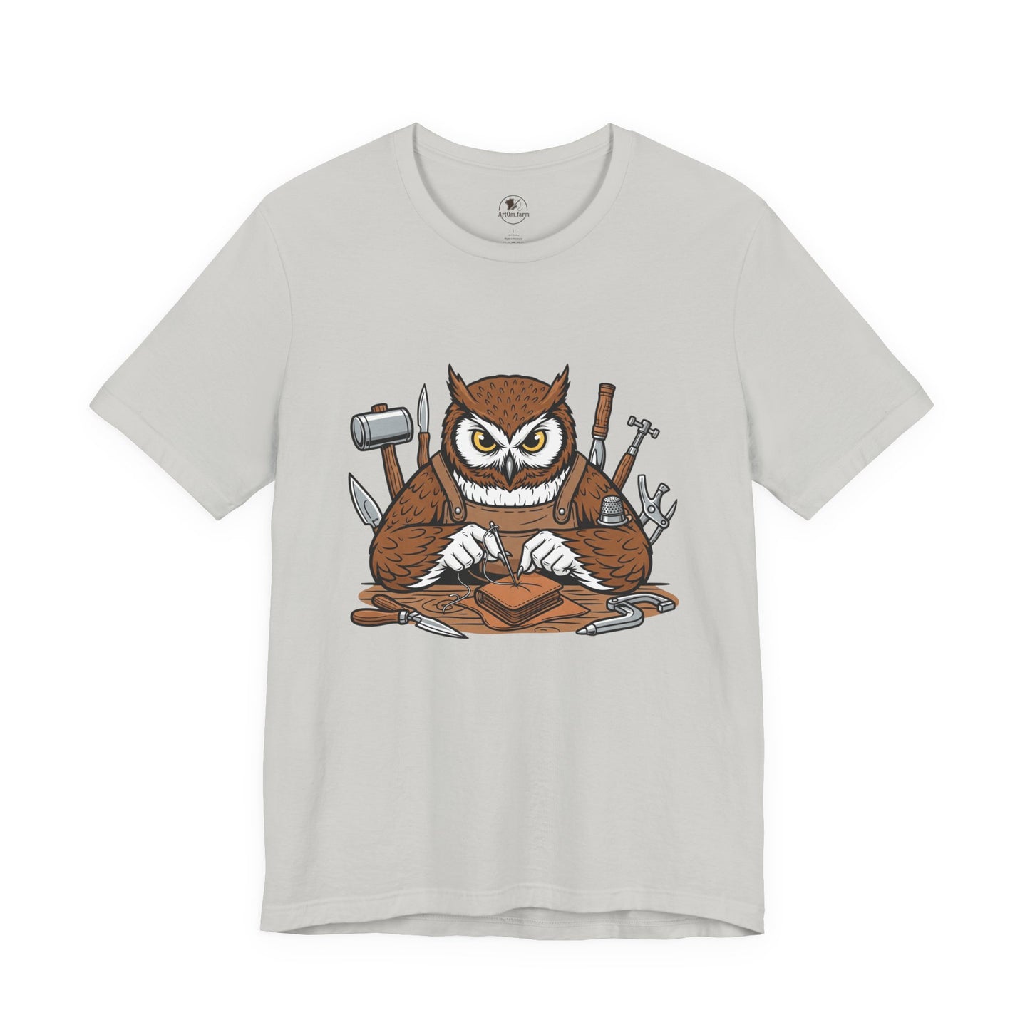 Owl Artisan Tee - Perfect Gift for Craft Lovers and Nature Enthusiasts, Handmade Casual Wear - ArtOm_farm™ LEATHER