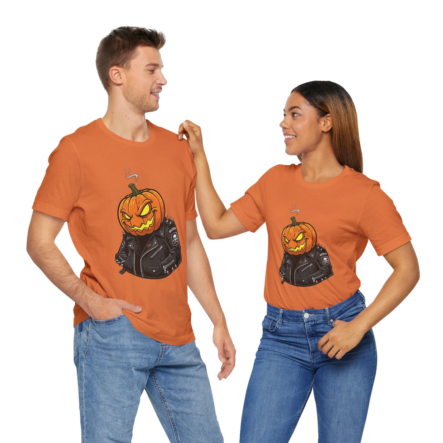 Pumpkin Punk T-Shirt - Edgy Halloween Graphic Tee for Unisex Style at Autumn Parties