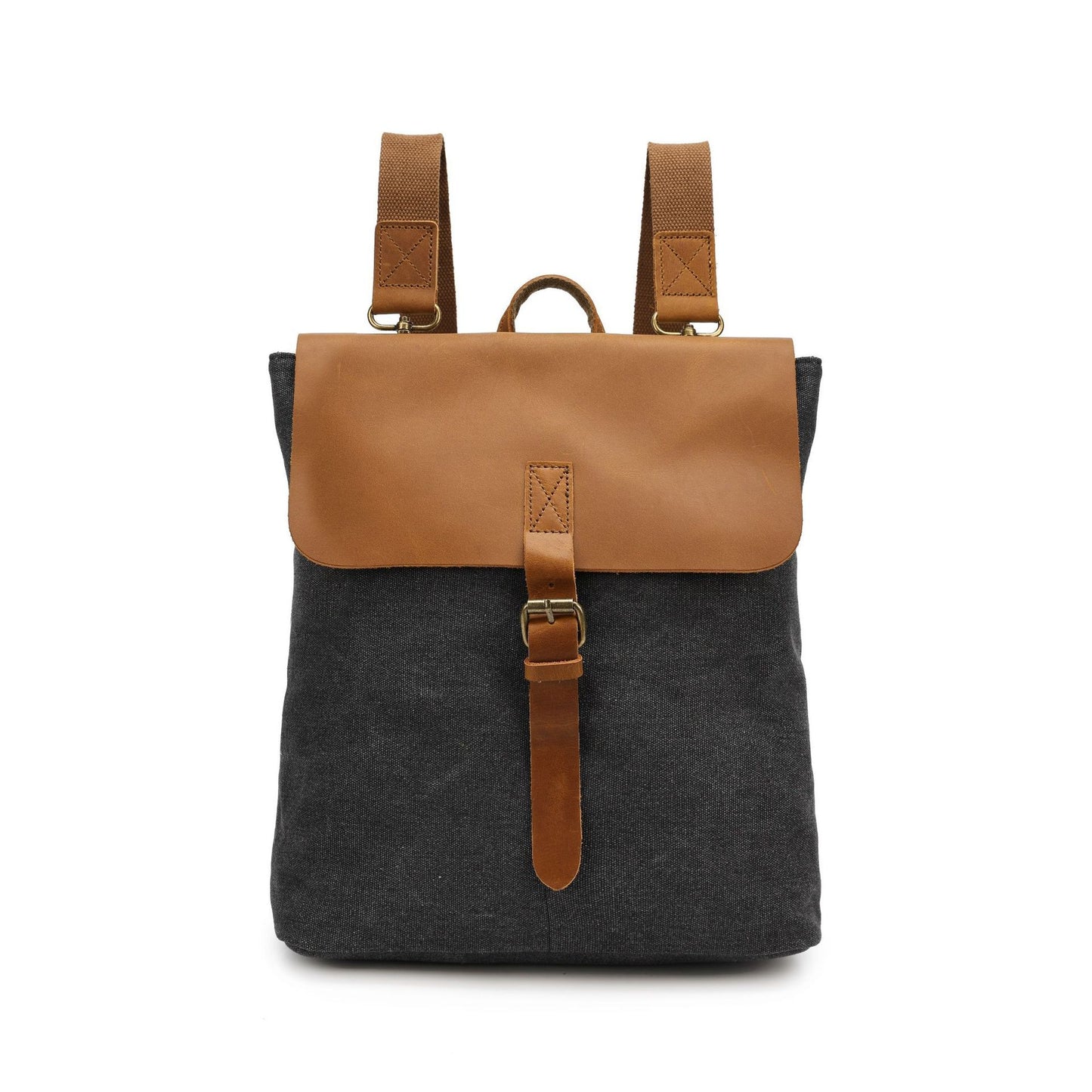 Crazy Horse Leather Backpack for Casual Students - Minimalist Design - ArtOm_farm™ LEATHER