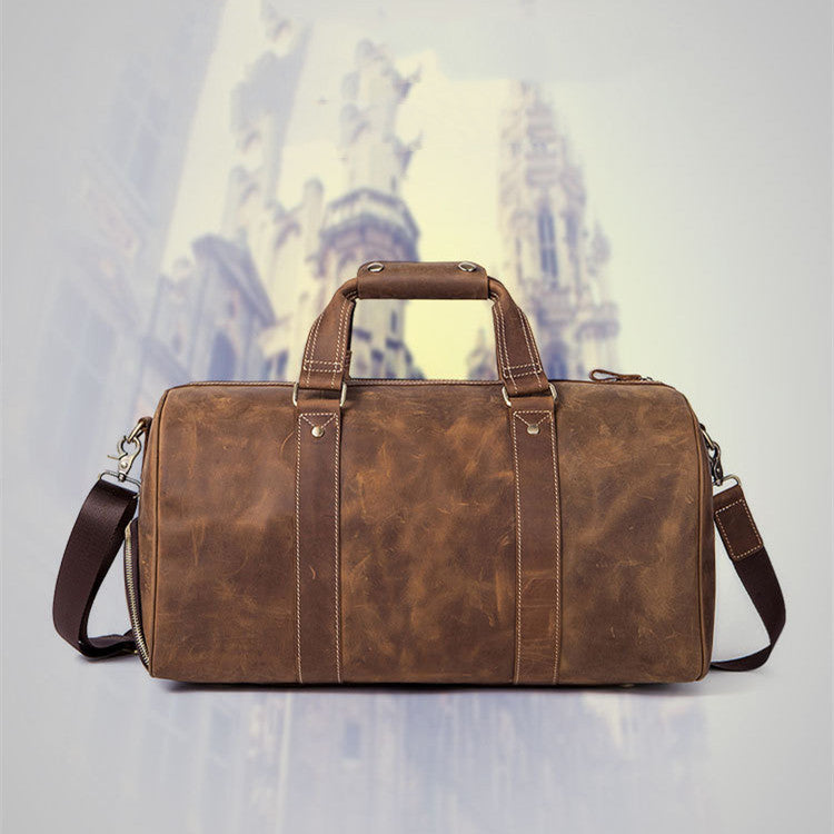 Vintage Crazy Horse Leather Travel Bag for Men - Stylish & Durable - ArtOm_farm™ LEATHER