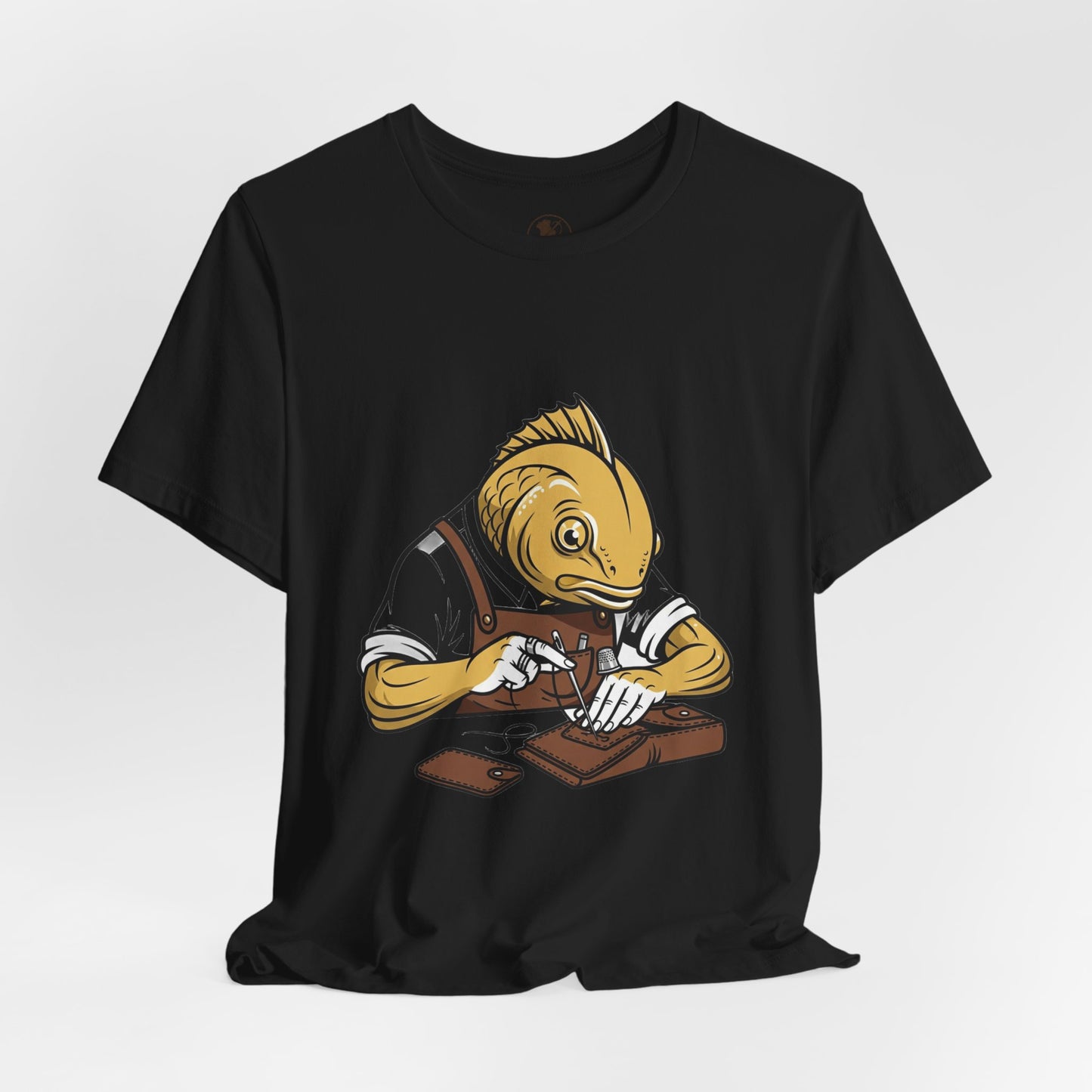 Creative Fish Artist Tee - Unique Graphic Tee for Art Lovers, Eco-Friendly Casual Wear - ArtOm_farm™ LEATHER