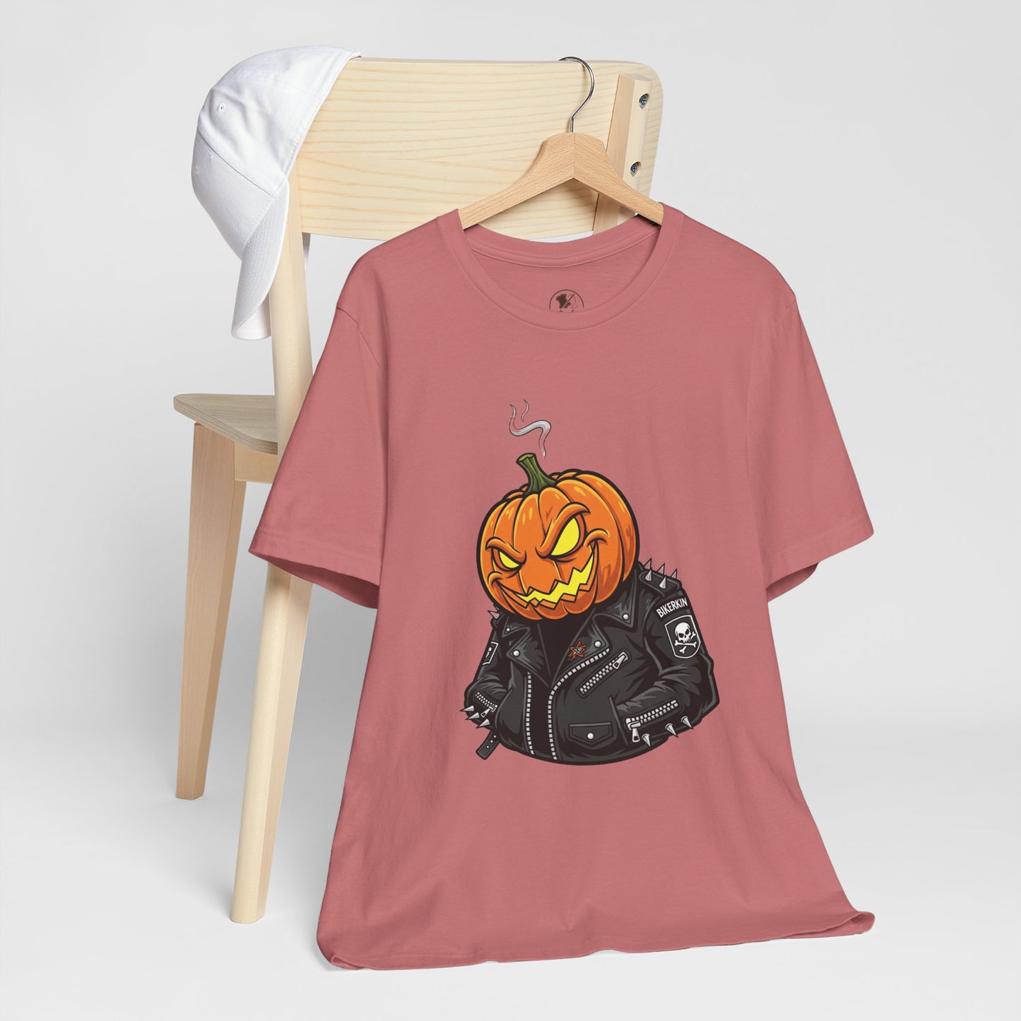 Pumpkin Punk T-Shirt - Edgy Halloween Graphic Tee for Unisex Style at Autumn Parties - ArtOm_farm™ LEATHER