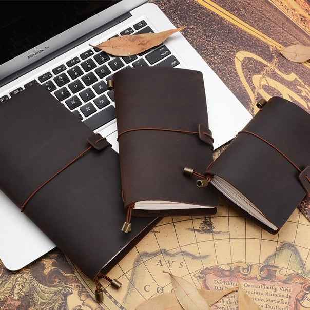 Vintage Leather Notebook - Timeless Writing Experience with Crazy Horse Leather Design - ArtOm_farm™ LEATHER