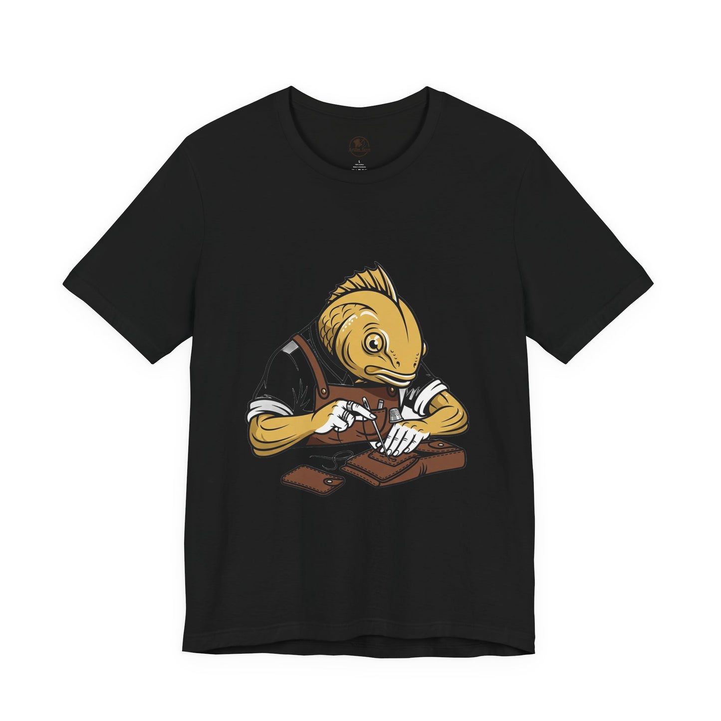 Creative Fish Artist Tee - Unique Graphic Tee for Art Lovers, Eco-Friendly Casual Wear - ArtOm_farm™ LEATHER