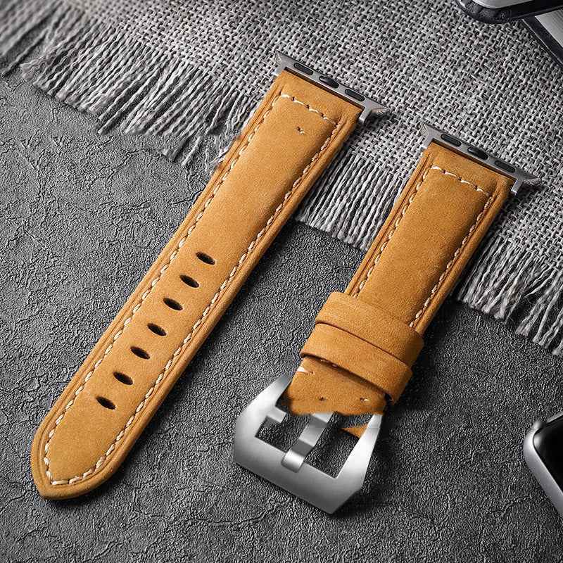 Genuine Leather Crazy Horse Apple Watch Strap - Premium Quality Genuine Leather Apple Watch Strap