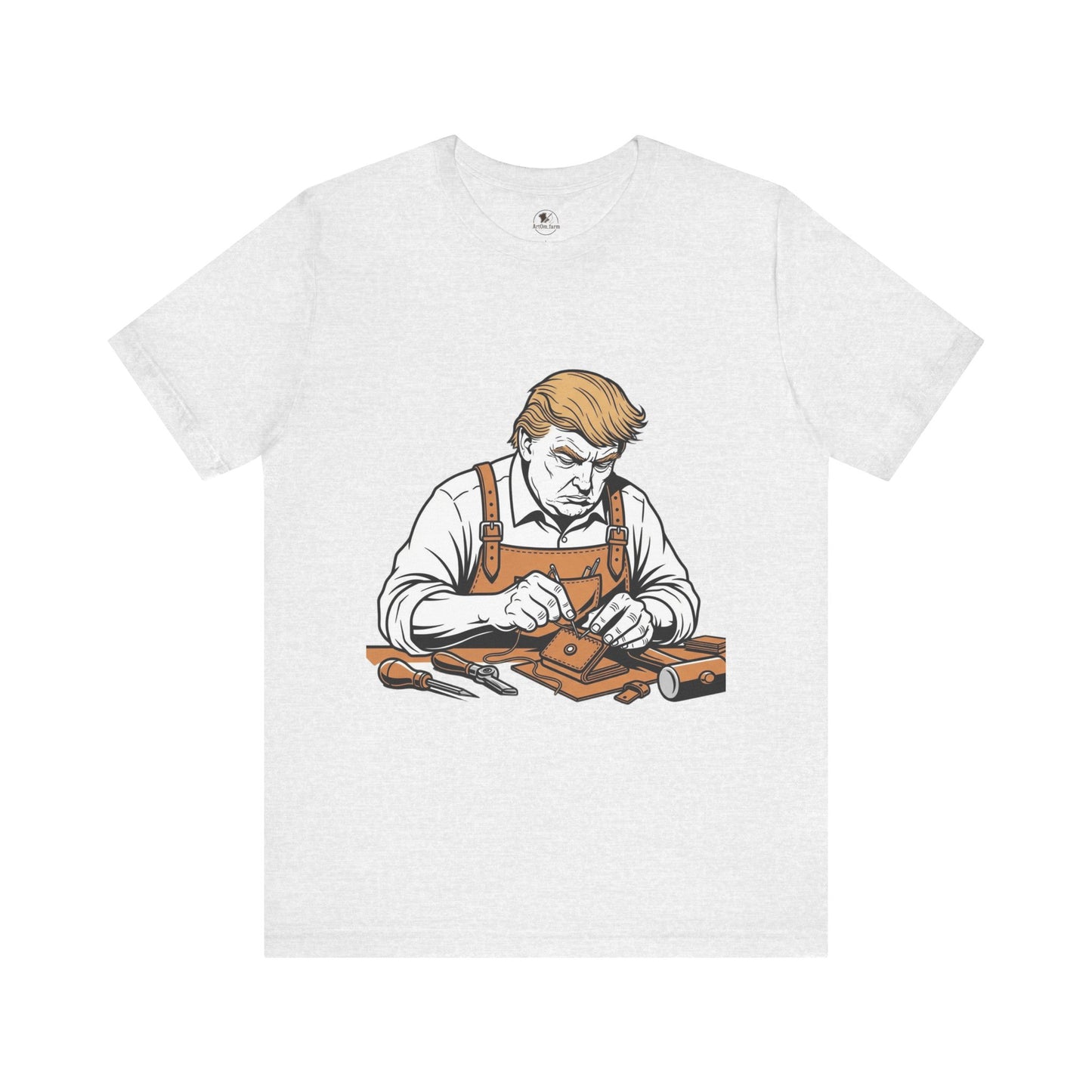 Craftsman Graphic Tee - Workshop T-Shirt for Hobbyists, Unisex Short Sleeve Father's Day Apparel, Artisan Merch - ArtOm_farm™ LEATHER