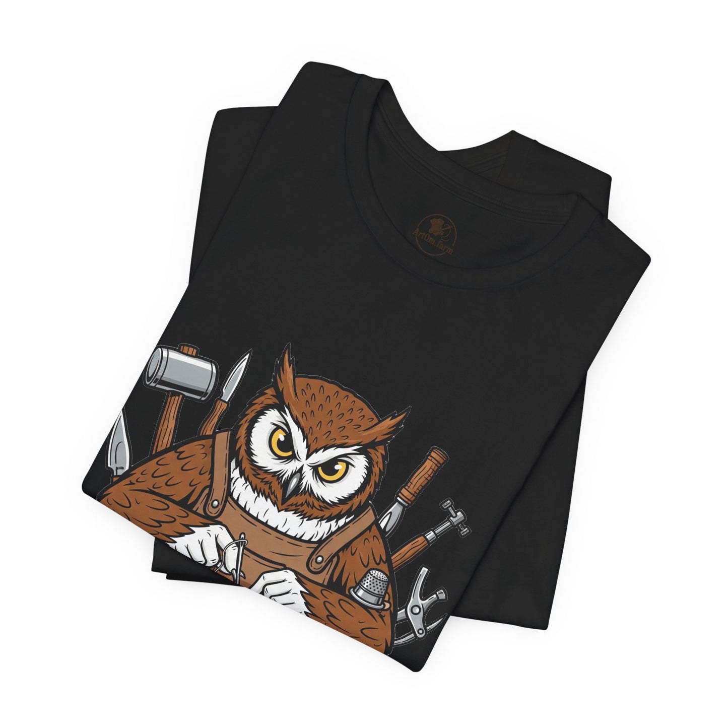 Owl Artisan Tee - Perfect Gift for Craft Lovers and Nature Enthusiasts, Handmade Casual Wear - ArtOm_farm™ LEATHER