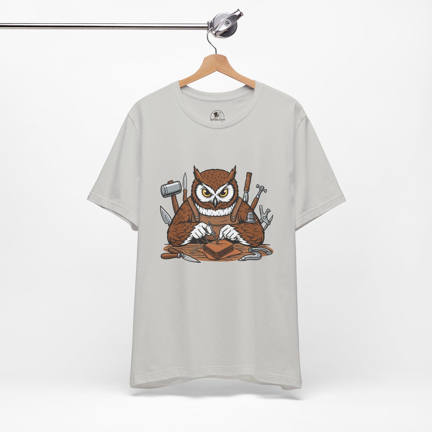 Owl Artisan Tee - Perfect Gift for Craft Lovers and Nature Enthusiasts, Handmade Casual Wear - ArtOm_farm™ LEATHER