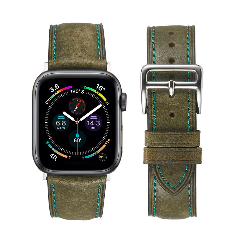 Italian Vintage Leather Watch with Frosted Leather Strap - ArtOm_farm™ LEATHER