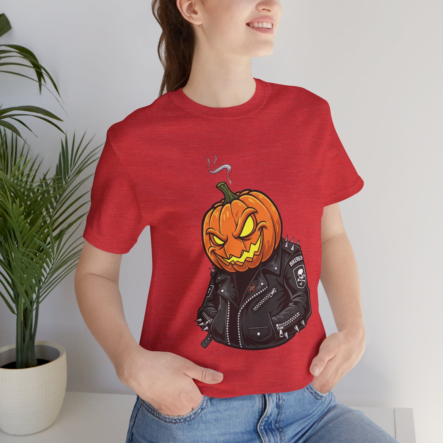 Pumpkin Punk T-Shirt - Edgy Halloween Graphic Tee for Unisex Style at Autumn Parties