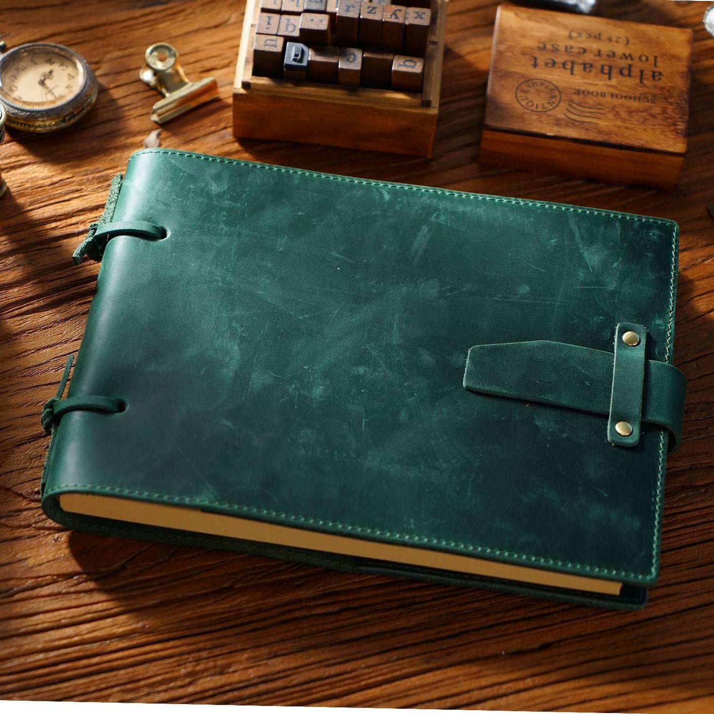 Vintage Leather Handmade Notebook - Genuine Leather Rope Bound Journal for Notes and Painting - ArtOm_farm™ LEATHER