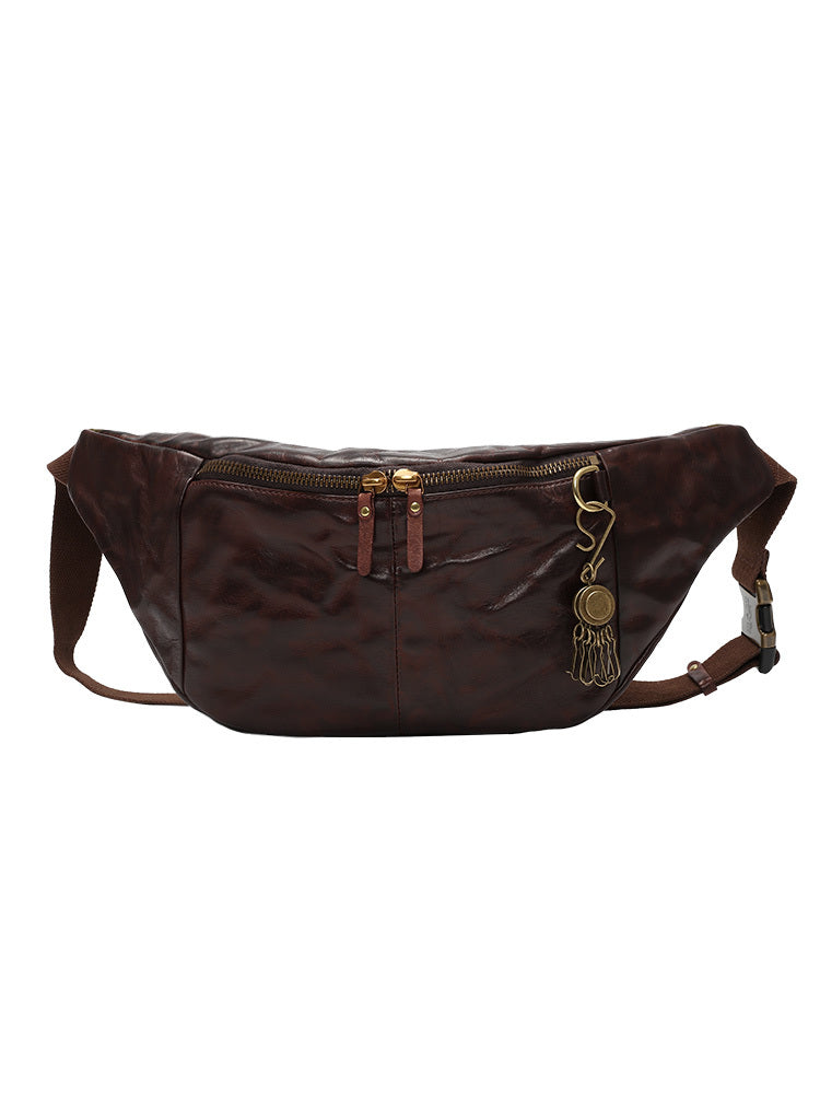 Leather Vintage Crossbody Bag - Plant-Tanned Cow Leather Design - ArtOm_farm™ LEATHER