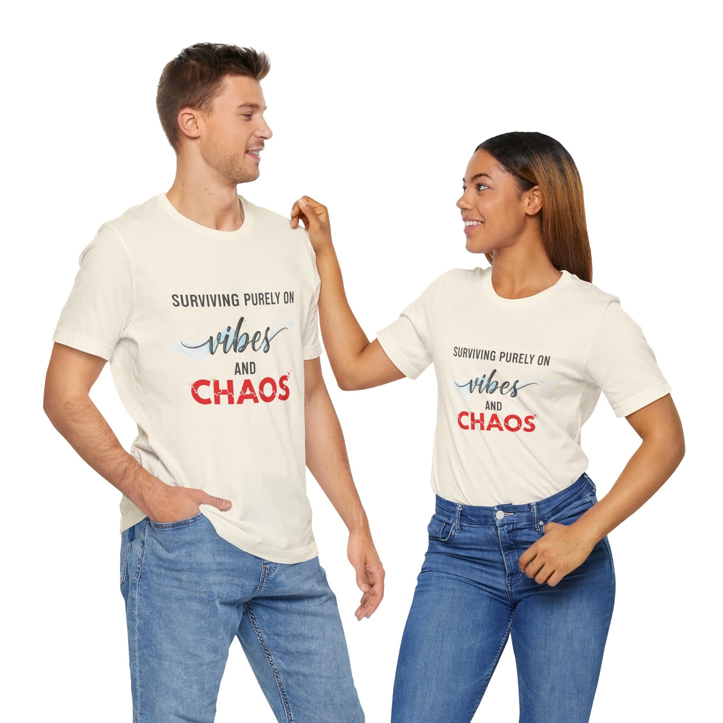 Vibes Chaos Tee - Unisex Jersey Short Sleeve Graphic T-Shirt for Casual Everyday Wear and Summer Essentials - ArtOm_farm™ LEATHER