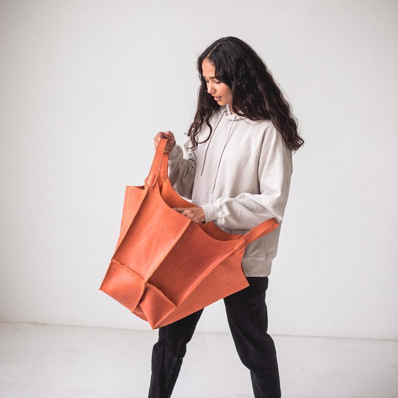 Shoulder Handbag Oil Wax Leather - Vintage Soft Leather Design - ArtOm_farm™ LEATHER