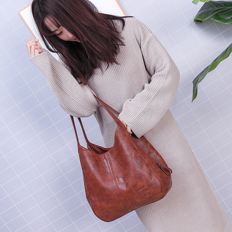 Vintage Leather Shoulder Bag - Soft and Stylish Handcrafted Accessory - ArtOm_farm™ LEATHER