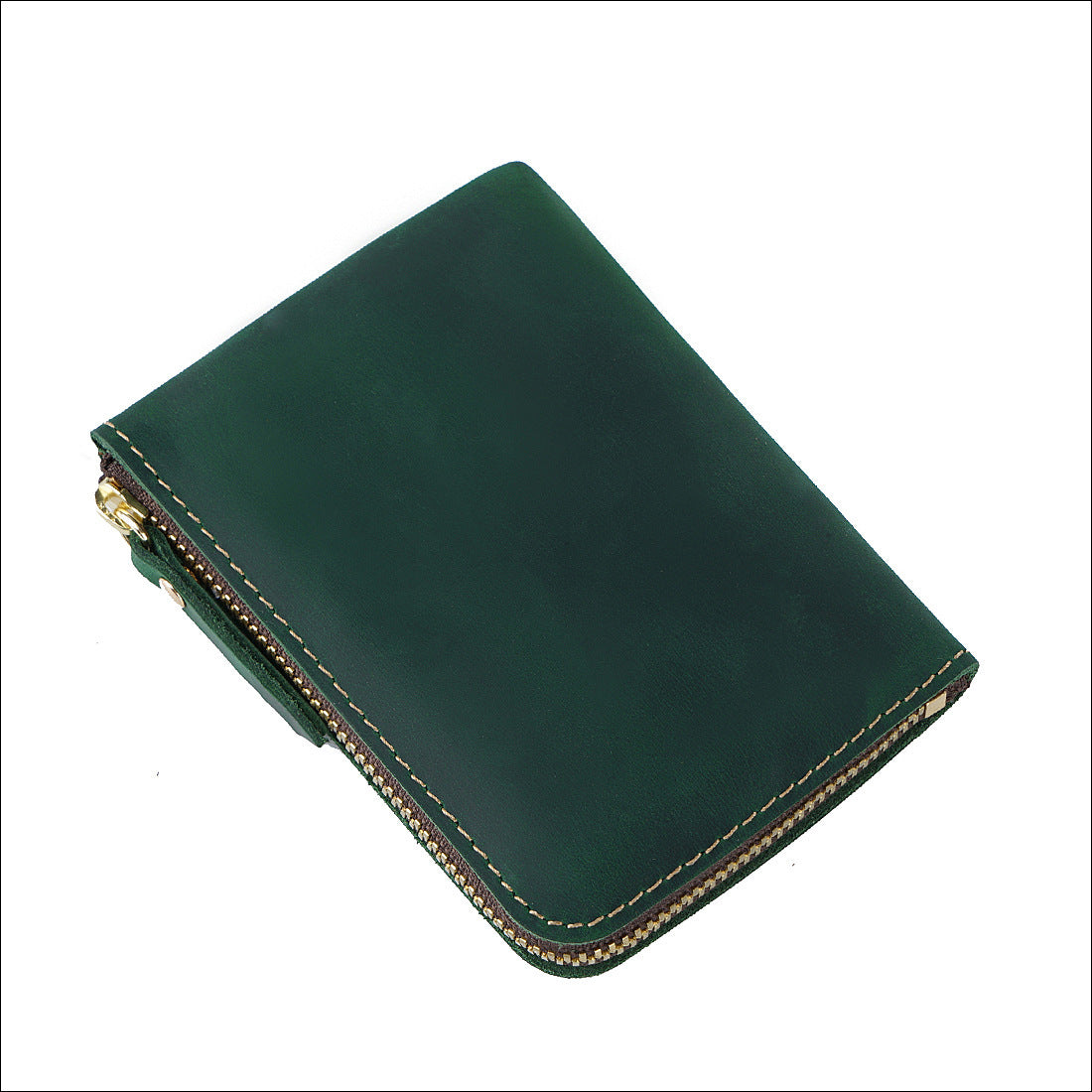 Handmade Vintage Leather Zipper Wallet - Crazy Horse Style - ArtOm_farm™ LEATHER