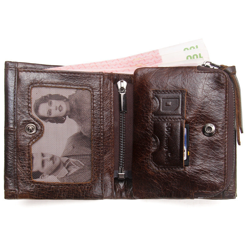 Vintage Leather Wallet for Men - Classic Style and Functionality - ArtOm_farm™ LEATHER