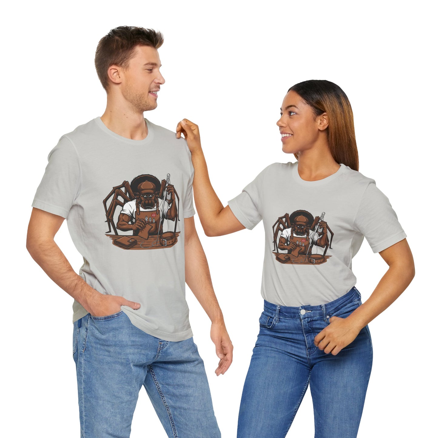 Spider-Man Graphic Tee for Unisex, Fun Short Sleeve Jersey Top, Perfect Gift for Comic Lovers, Casual Wear, Halloween Costume Essential - ArtOm_farm™ LEATHER