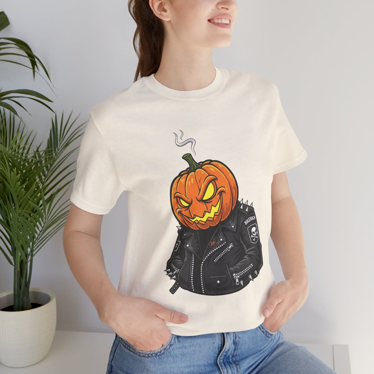 Pumpkin Punk T-Shirt - Edgy Halloween Graphic Tee for Unisex Style at Autumn Parties