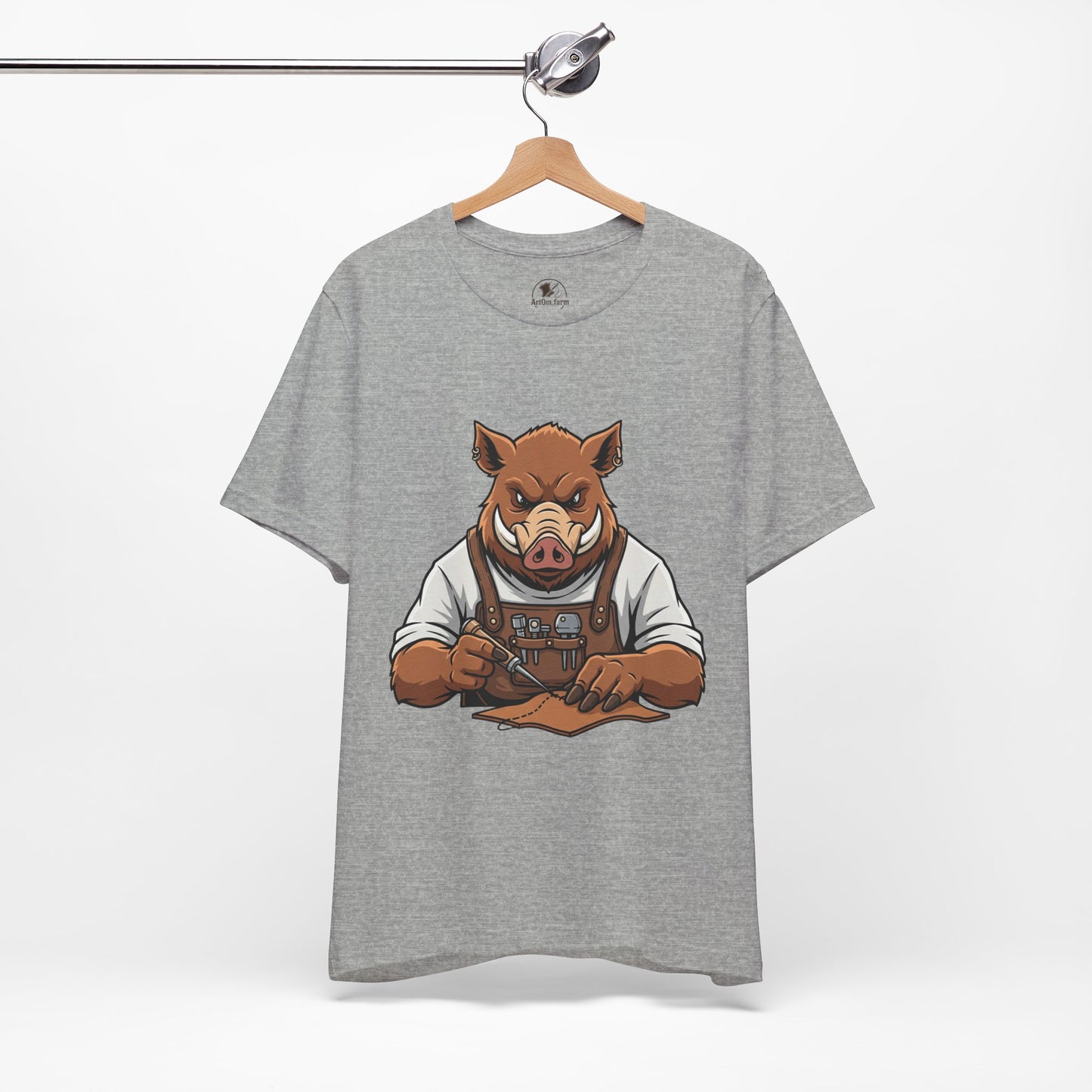 Crafty Pig Graphic Shirt - Fun Unisex Tee for Animal Lovers, Casual Birthday Apparel, and Funny Gift - ArtOm_farm™ LEATHER