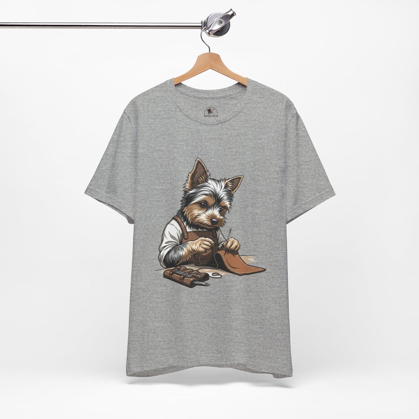 Crafty Canine T-Shirt, Funny Dog Lover Gift, Cute Animal Tee for Pet Owners, Casual Wear for Artisan Friends - ArtOm_farm™ LEATHER