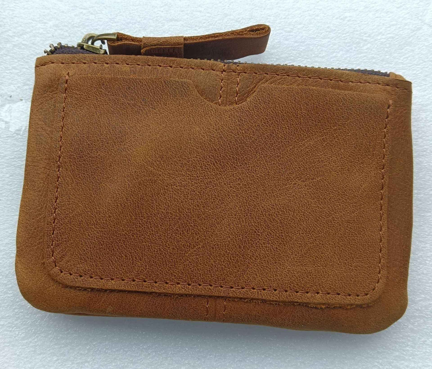 Men's Retro Leather Coin Purse in Crazy Horse Leather