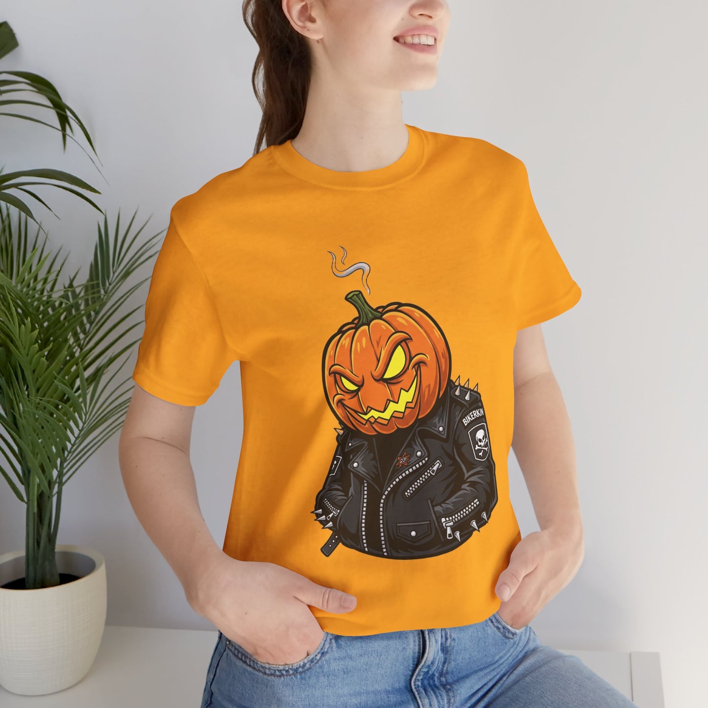 Pumpkin Punk T-Shirt - Edgy Halloween Graphic Tee for Unisex Style at Autumn Parties