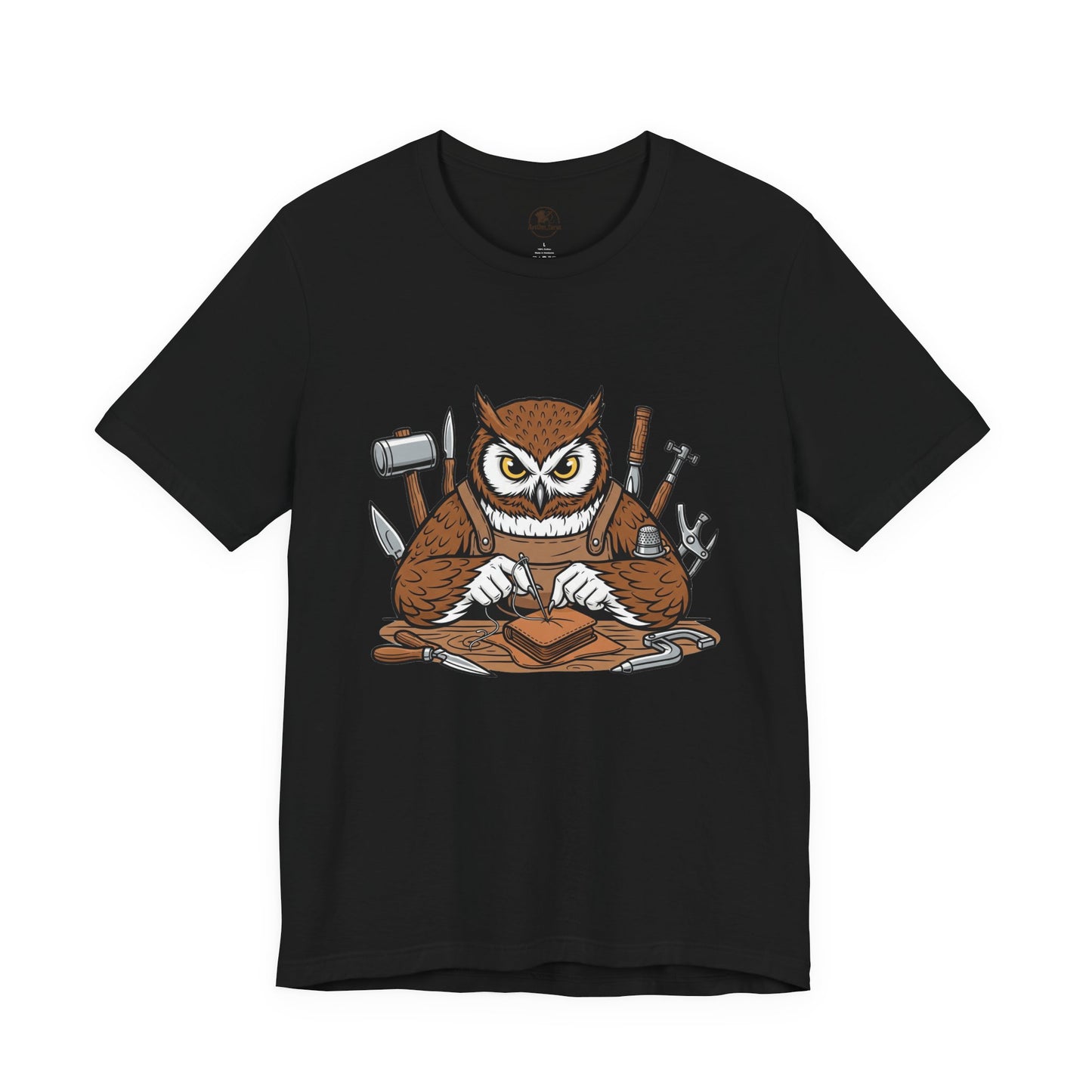 Owl Artisan Tee - Perfect Gift for Craft Lovers and Nature Enthusiasts, Handmade Casual Wear - ArtOm_farm™ LEATHER
