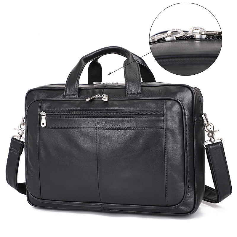 Vintage Leather Handbag for Men - Large Crazy Horse Leather Business Satchel - ArtOm_farm™ LEATHER
