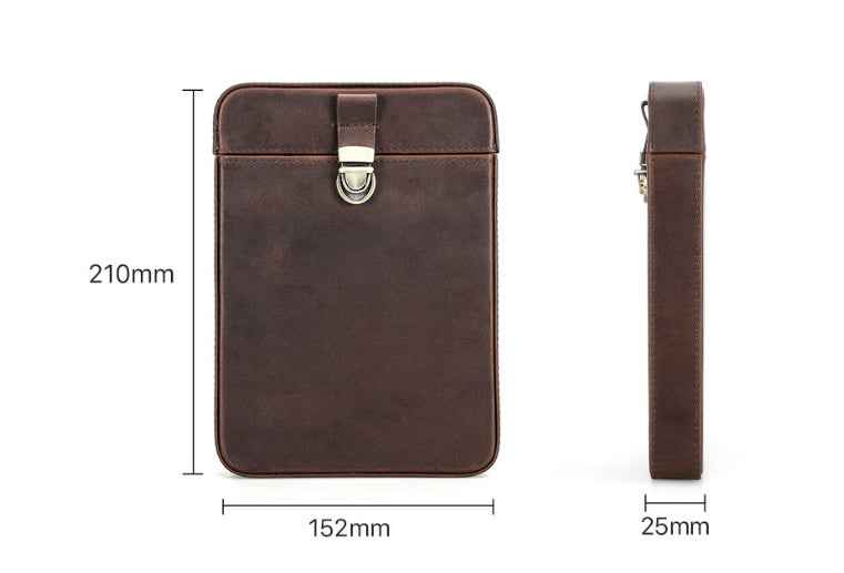 Retro Leather Cigar Humidor - Handmade Crazy Horse Leather for 6 Cigars