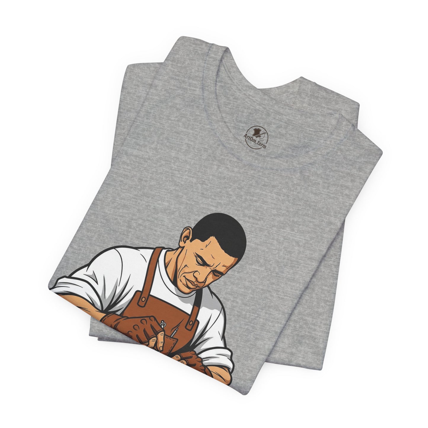 Craftsman Tee for Art Lovers - Unisex Shirt, Handyman Gift for Woodworking Enthusiasts, Perfect Father's Day Gift - ArtOm_farm™ LEATHER