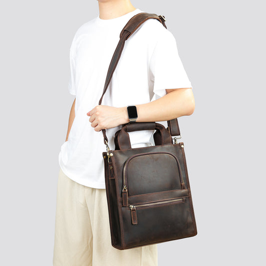 Genuine Leather Backpack - High-Grade Crazy Horse Leather Crossbody Bag - ArtOm_farm™ LEATHER