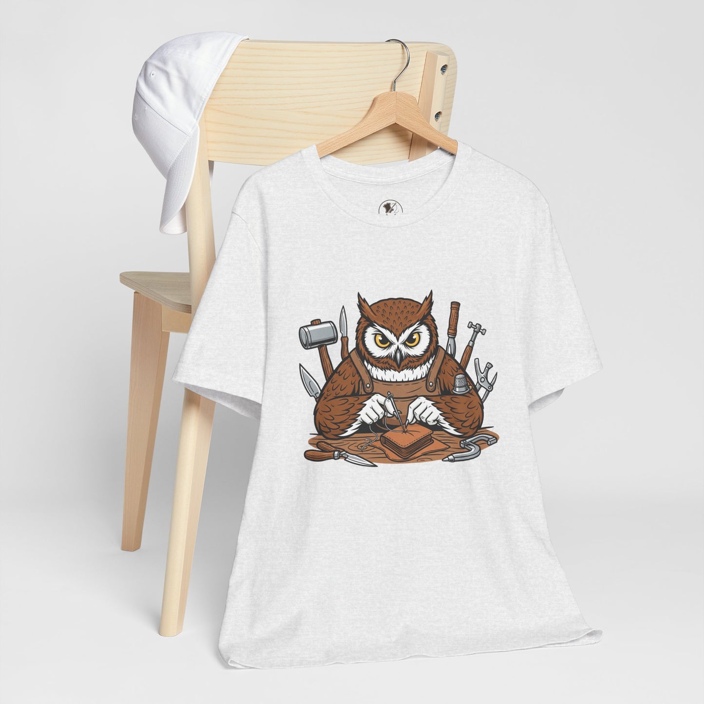 Owl Artisan Tee - Perfect Gift for Craft Lovers and Nature Enthusiasts, Handmade Casual Wear - ArtOm_farm™ LEATHER