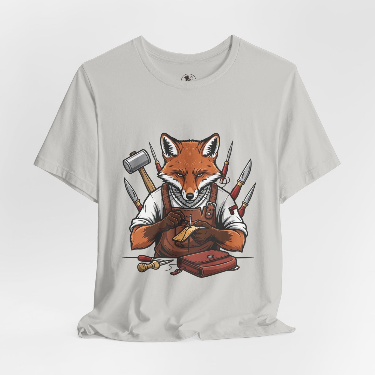Crafty Fox T-Shirt - Funny Artisan Tee for Crafters, Perfect Gift for Art Lovers, Unique Handmade Vibes - ArtOm_farm™ LEATHER