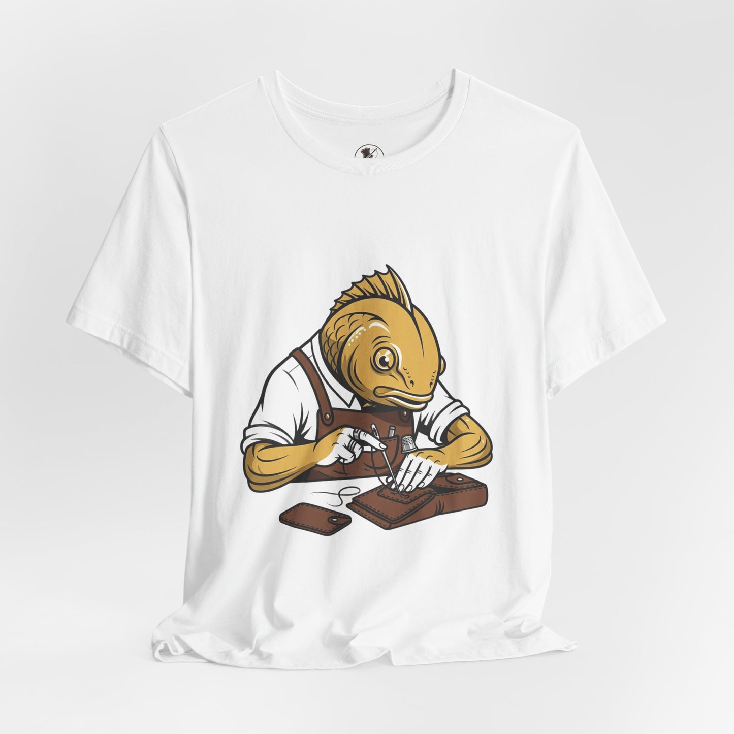 Creative Fish Artist Tee - Unique Graphic Tee for Art Lovers, Eco-Friendly Casual Wear - ArtOm_farm™ LEATHER