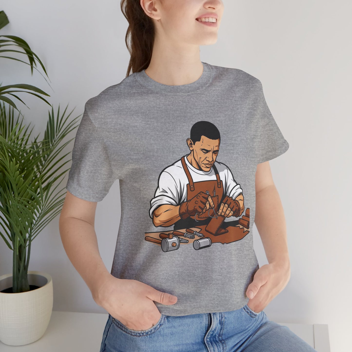 Craftsman Tee for Art Lovers - Unisex Shirt, Handyman Gift for Woodworking Enthusiasts, Perfect Father's Day Gift - ArtOm_farm™ LEATHER