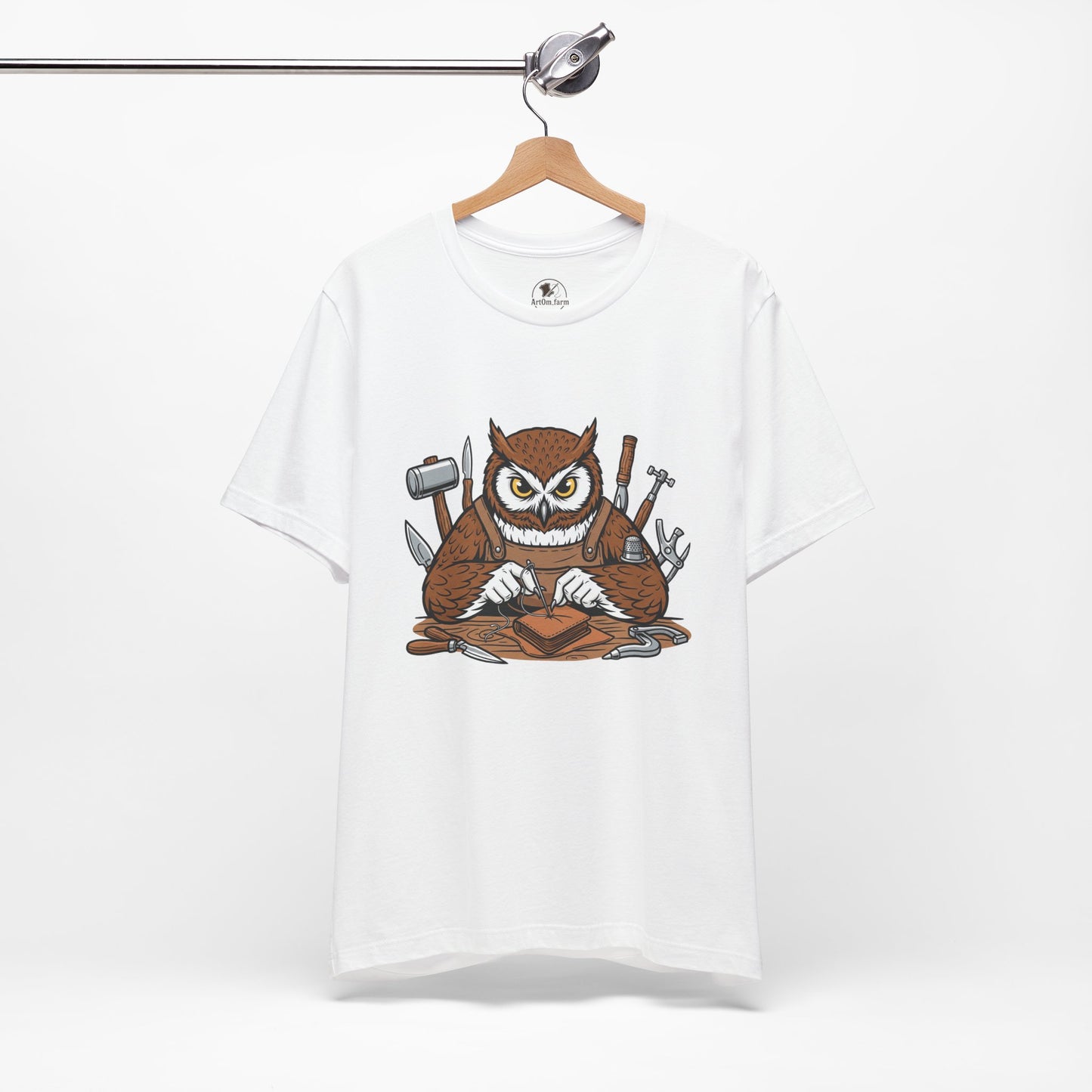 Owl Artisan Tee - Perfect Gift for Craft Lovers and Nature Enthusiasts, Handmade Casual Wear - ArtOm_farm™ LEATHER
