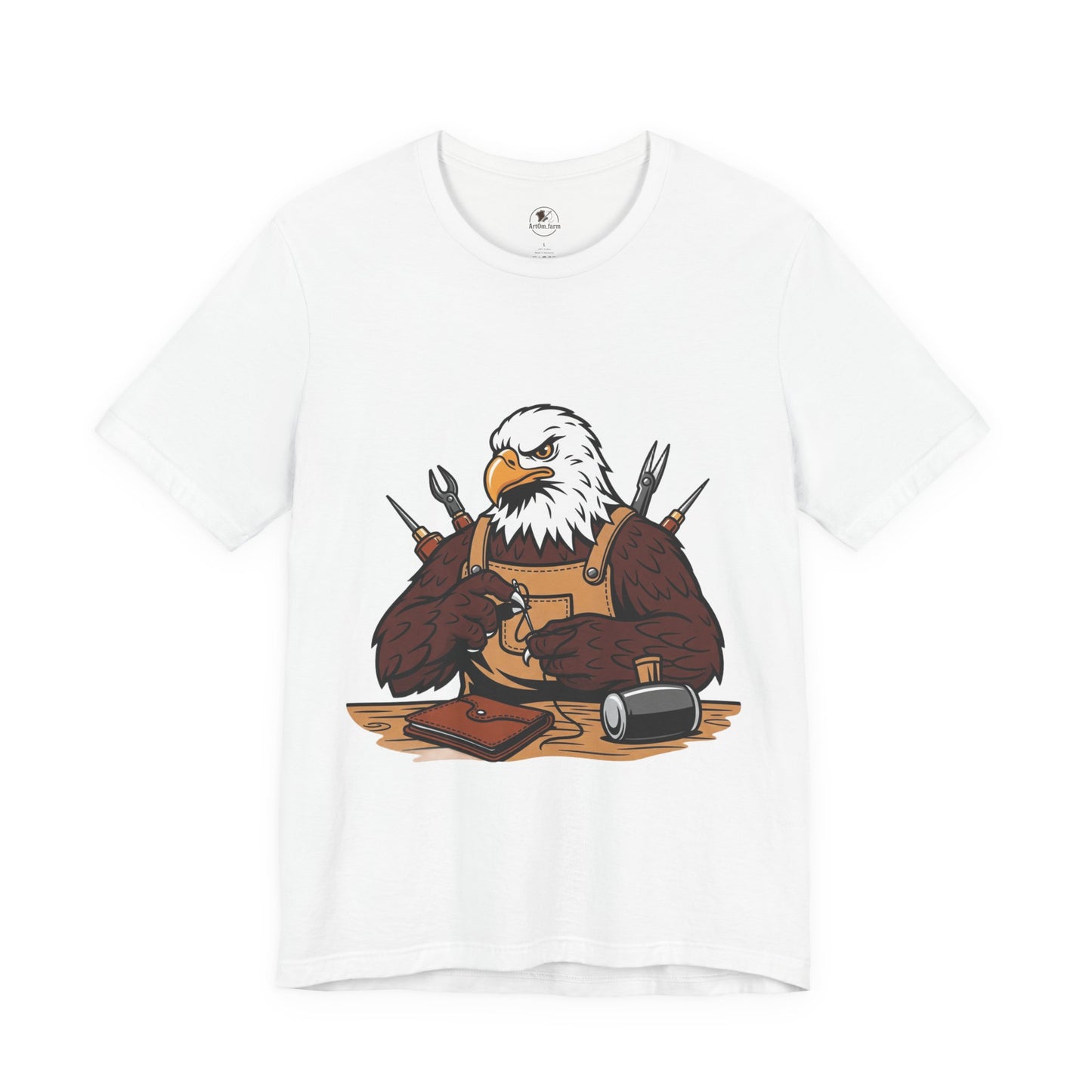 Crafty Eagle DIY Shirt - Unisex Tee for Crafters, Eagle Graphic Design, Gift for Men and Women - ArtOm_farm™ LEATHER