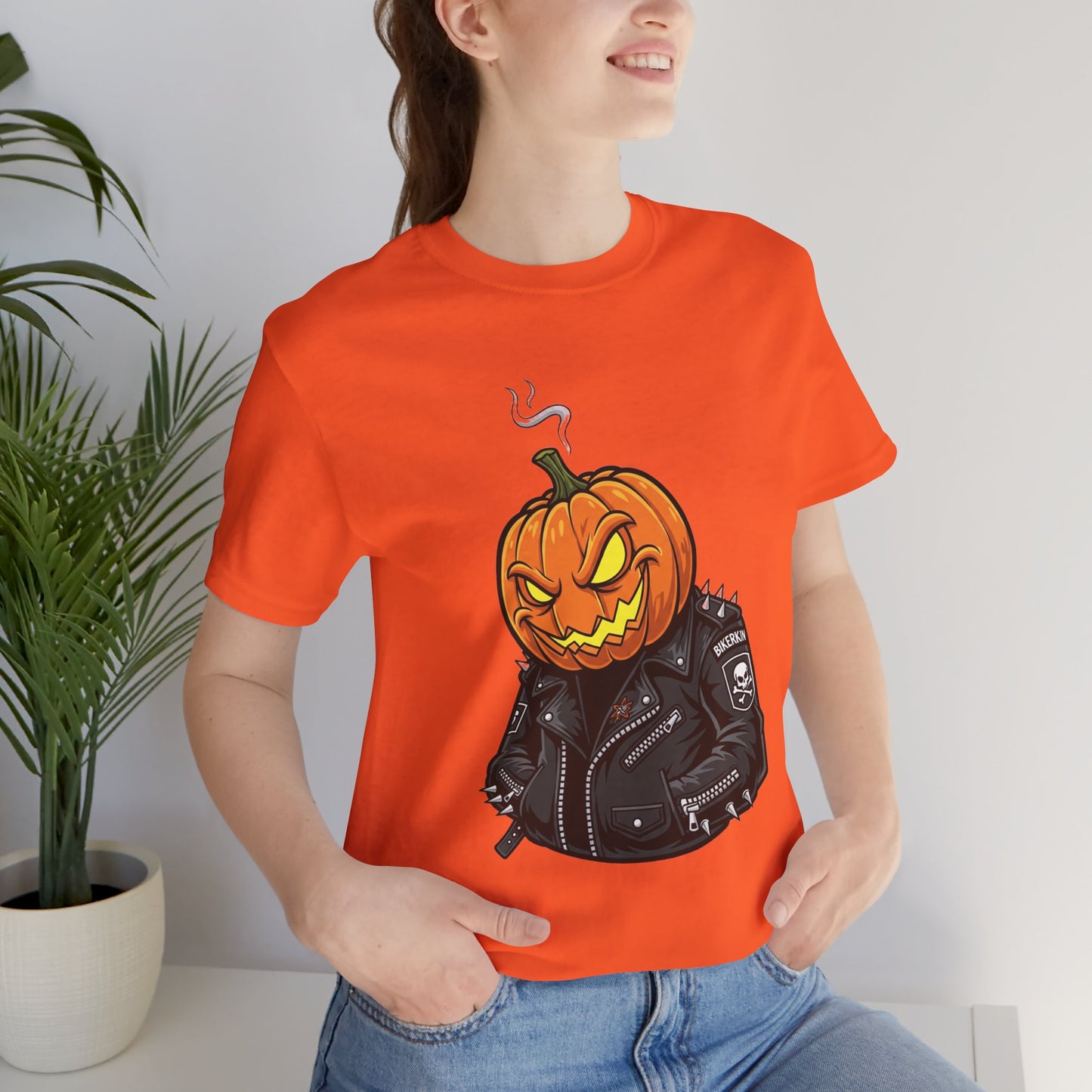 Pumpkin Punk T-Shirt - Edgy Halloween Graphic Tee for Unisex Style at Autumn Parties